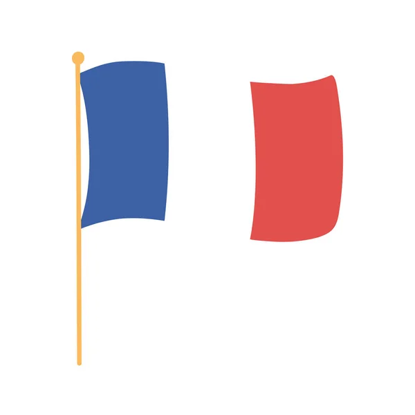 France flag in pole — Stock Vector