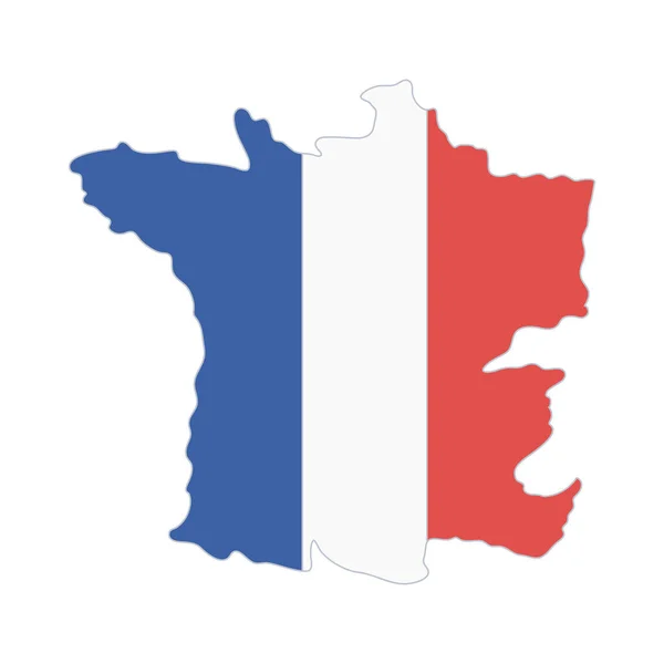 ฝรั่งเศสแผนที่และธง — ภาพเวกเตอร์สต็อก