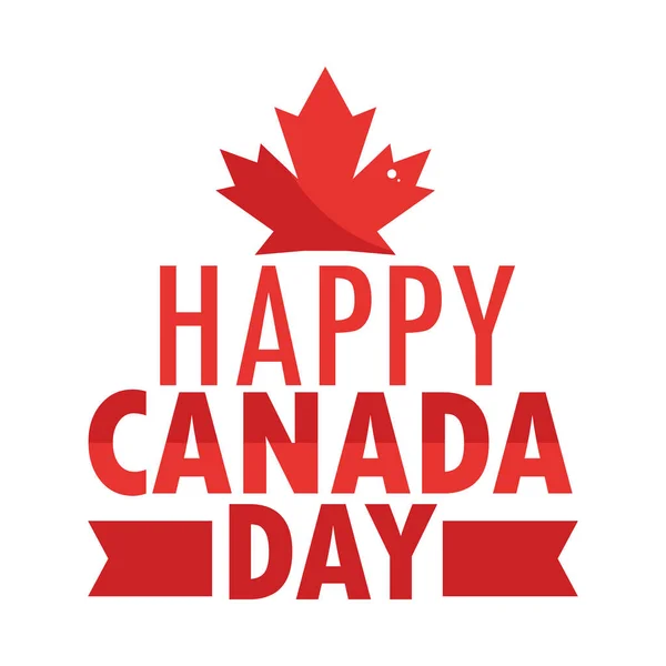 Felice giorno del Canada foglia — Vettoriale Stock