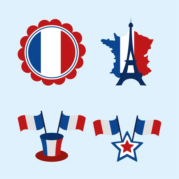 Иконки флагов Франции — стоковый вектор