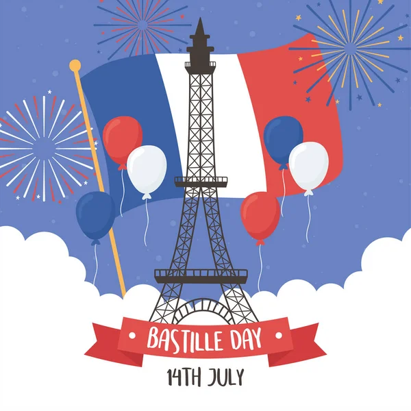 Bastille day 14th July — Stock Vector