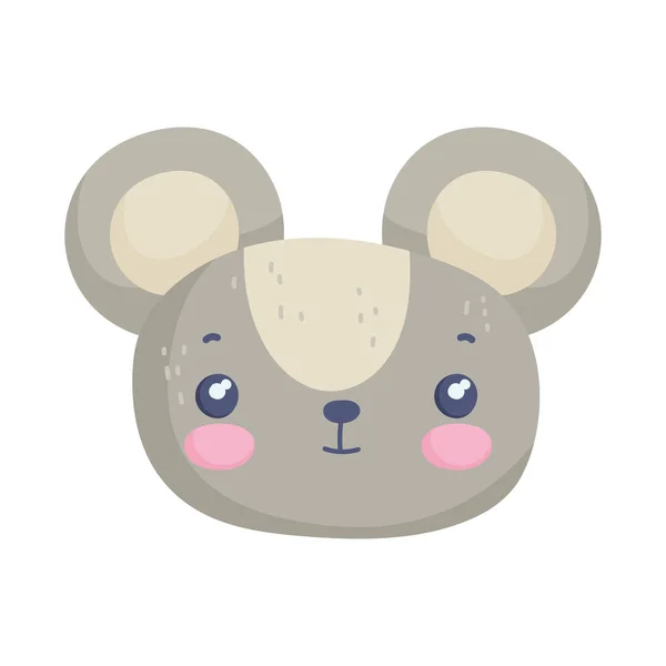 Ratón cara linda — Vector de stock