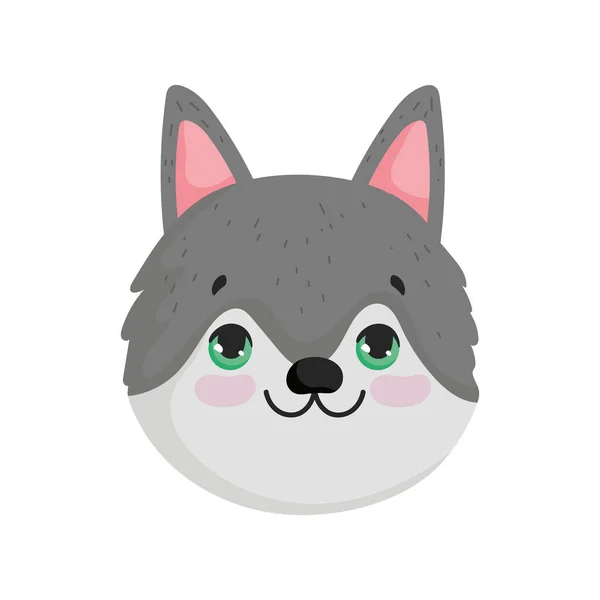 灰色の犬の顔 — ストックベクタ