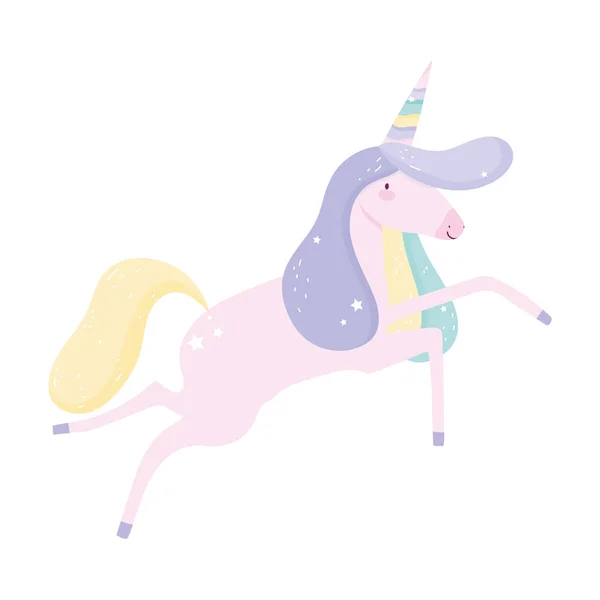 Cute fantasi unicorn - Stok Vektor