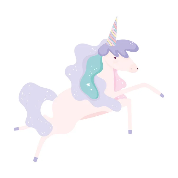 Pink unicorn rainbow horn — Stock Vector