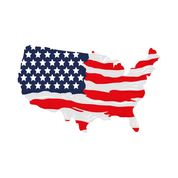 アメリカ国旗の地図 — ストックベクタ