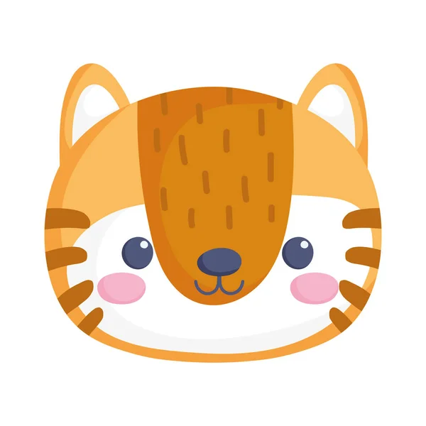 Tigre lindo cara — Vector de stock