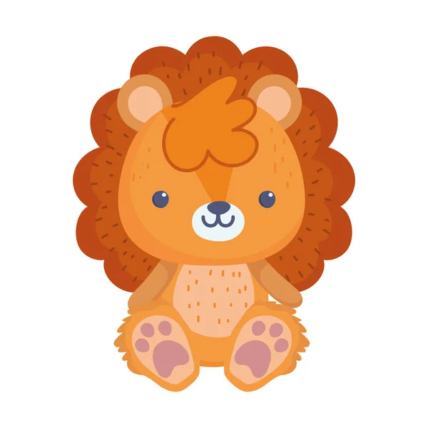 Lindo pequeño león peluche juguete — Vector de stock