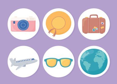 seyahat çizgi film seti