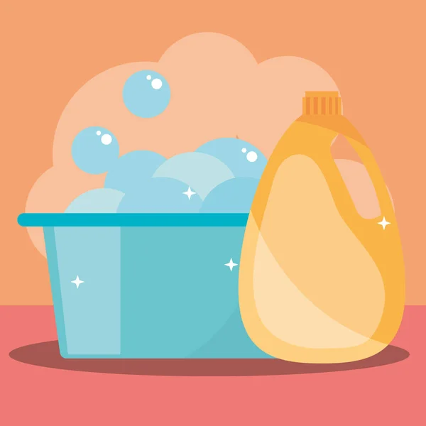 清洁桶和肥皂 — 图库矢量图片