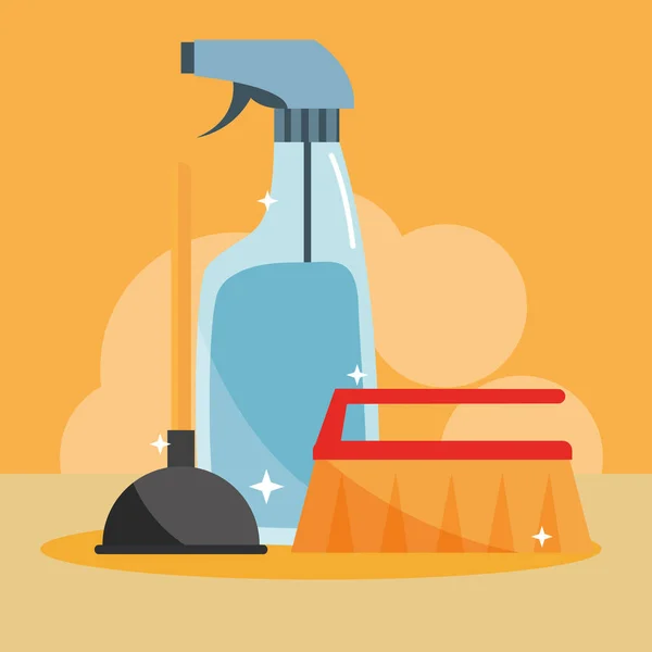 Nettoyage des outils de toilette — Image vectorielle