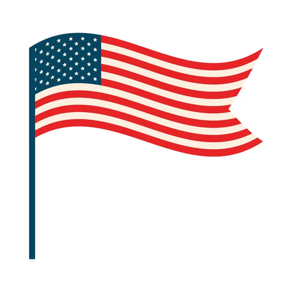 Флаг США в полюсе — стоковый вектор