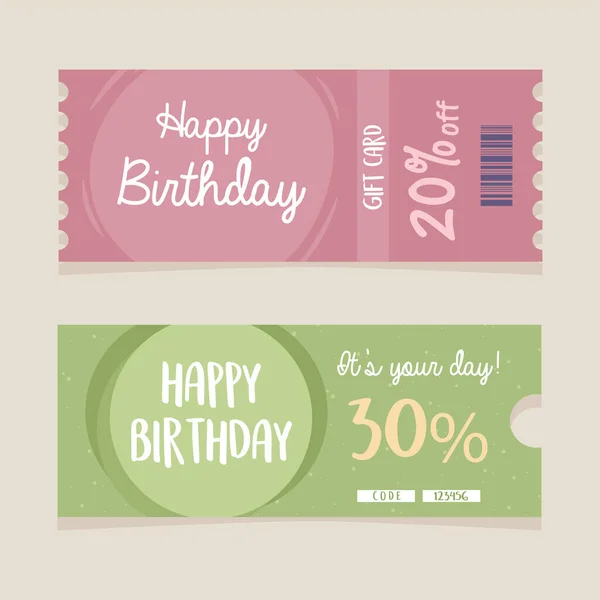 Birthday discount card — Stock Vector