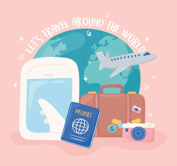 Viajar ao redor do mundo — Vetor de Stock