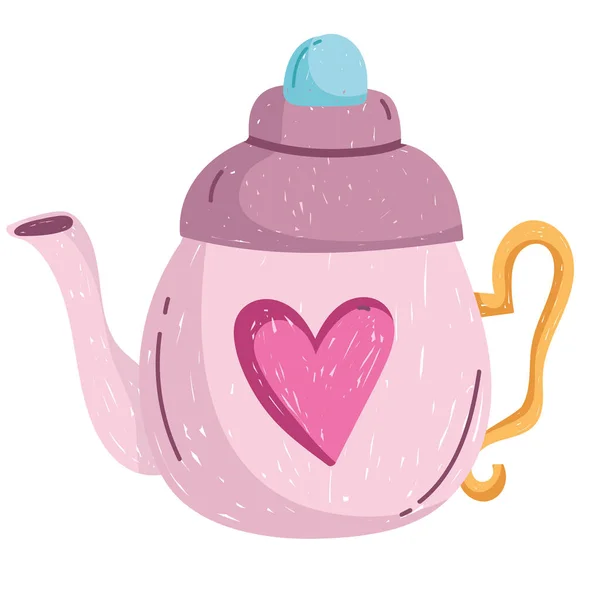 Teapot with heart — Stock Vector