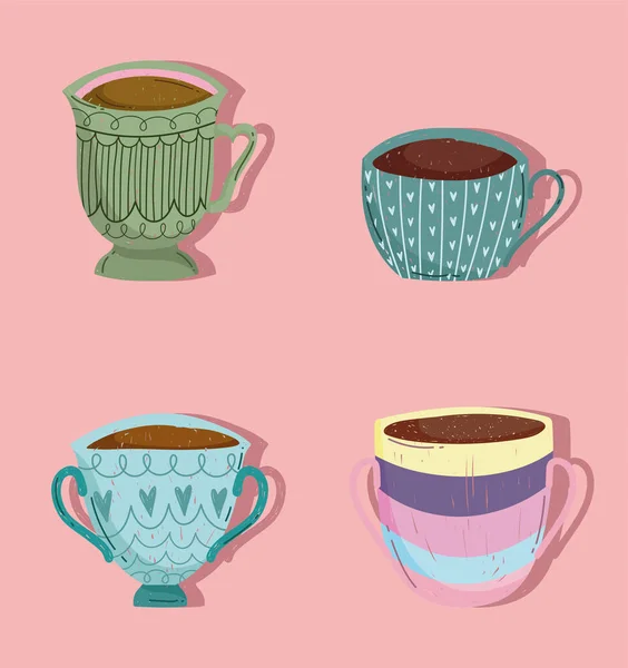 Tasses à café ensemble — Image vectorielle