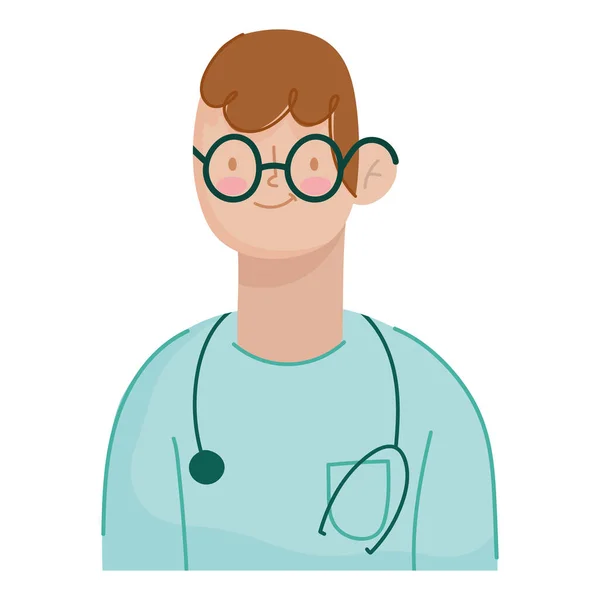 Medic de sex masculin cu stetoscop — Vector de stoc