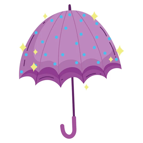 Fialová ikona otevřeného deštníku — Stockový vektor