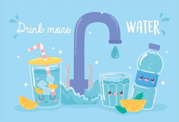 Pít více vody — Stockový vektor