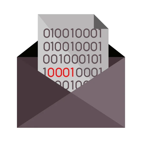 Envelope binary code — Stock Vector