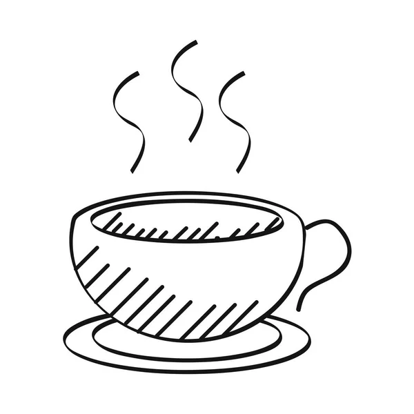 コーヒーカップ手描き — ストックベクタ