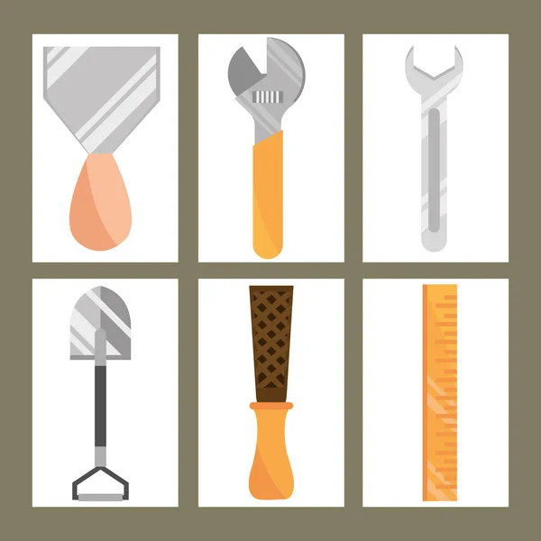 Tool equipment icons — Stock Vector