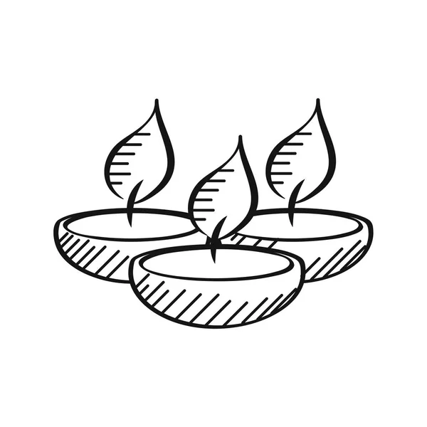 Bougies décoration flamme — Image vectorielle