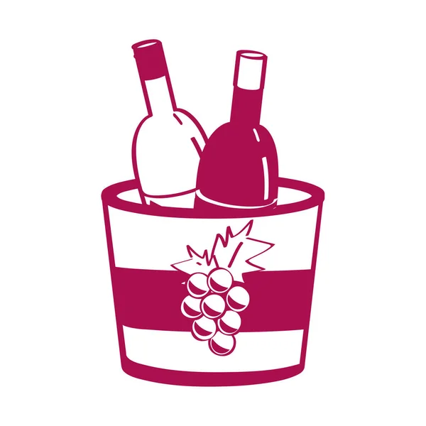 Bouteilles de vin dans le seau — Image vectorielle