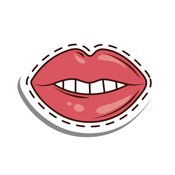 Lábios remendo feminino — Vetor de Stock
