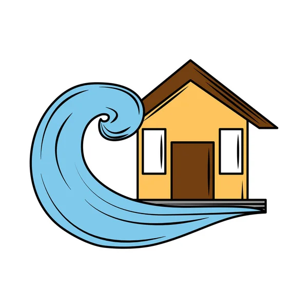 Casa de seguros inundación — Vector de stock