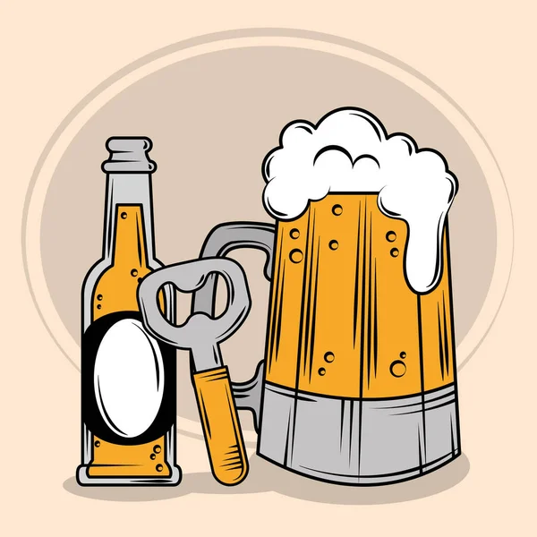 ビール祭りのお祝い — ストックベクタ