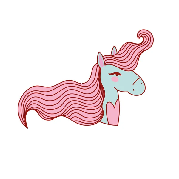 Tête de licorne avec coeur — Image vectorielle