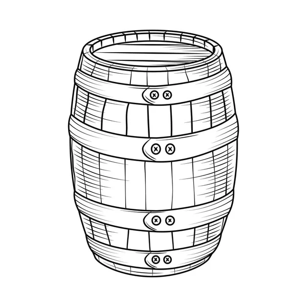 Wood barrel vintage — Stock Vector