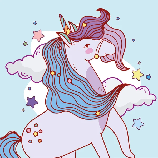 Unicorn cute fantasy — Stock Vector