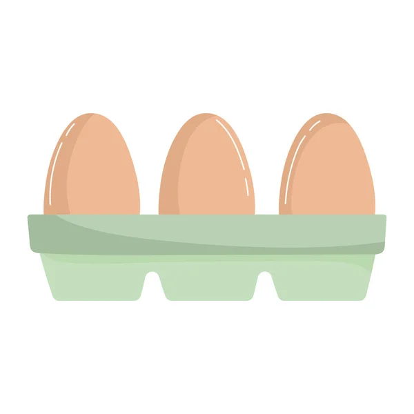 Ägg i förpackning matlagning — Stock vektor