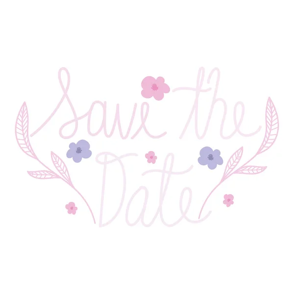Save the date flowers — ストックベクタ