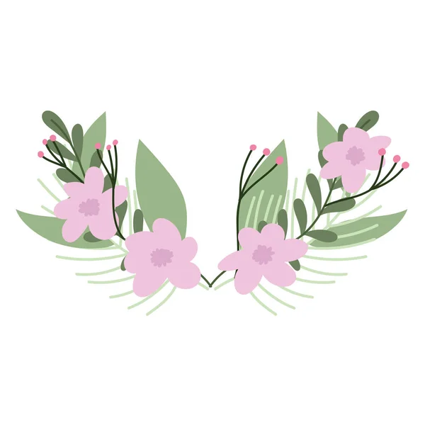 Flores y hojas decorativas — Vector de stock