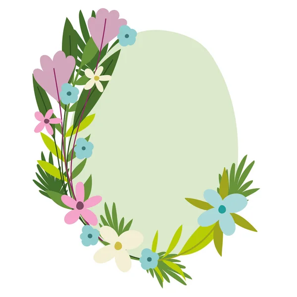 Flores hoja marco — Archivo Imágenes Vectoriales