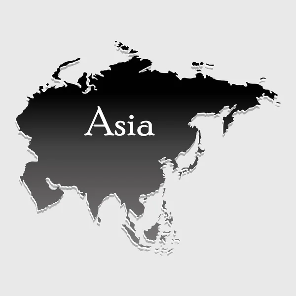 แผนที่ เอเชีย สีลูเอท — ภาพเวกเตอร์สต็อก