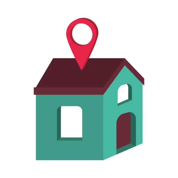 Casa con puntero de ubicación — Vector de stock