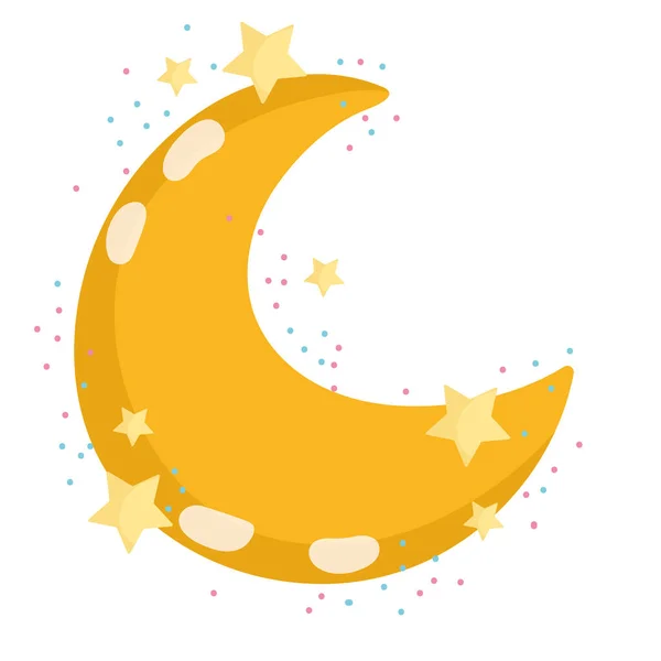 月の夜の天気かわいい — ストックベクタ