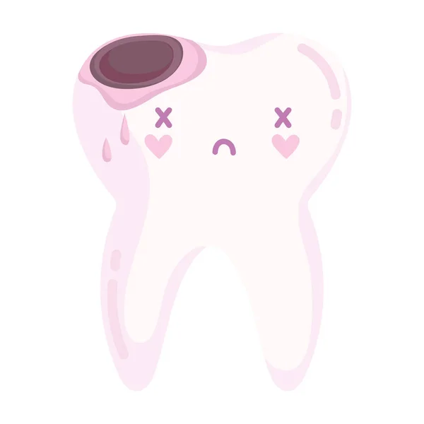 Kawaii dente triste — Vettoriale Stock