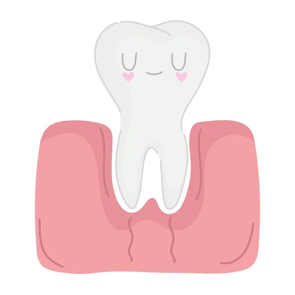 Niedlicher Zahn im Kaugummi — Stockvektor