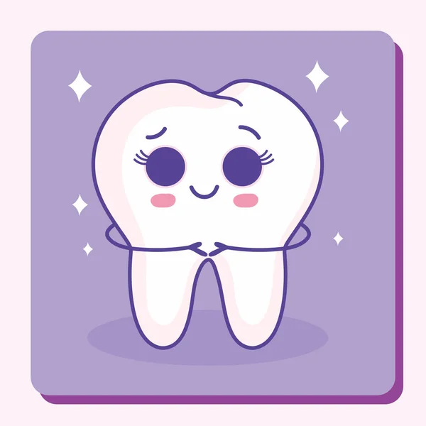 Kawaii süßer Zahn — Stockvektor