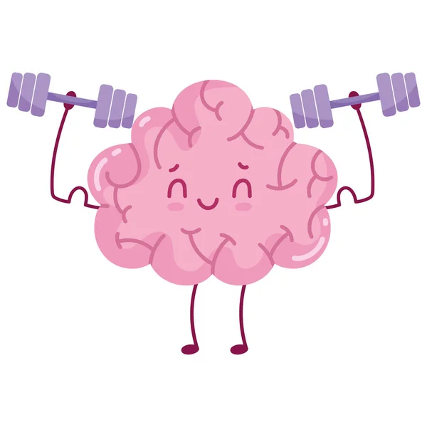 Lindo cerebro haciendo ejercicio — Archivo Imágenes Vectoriales