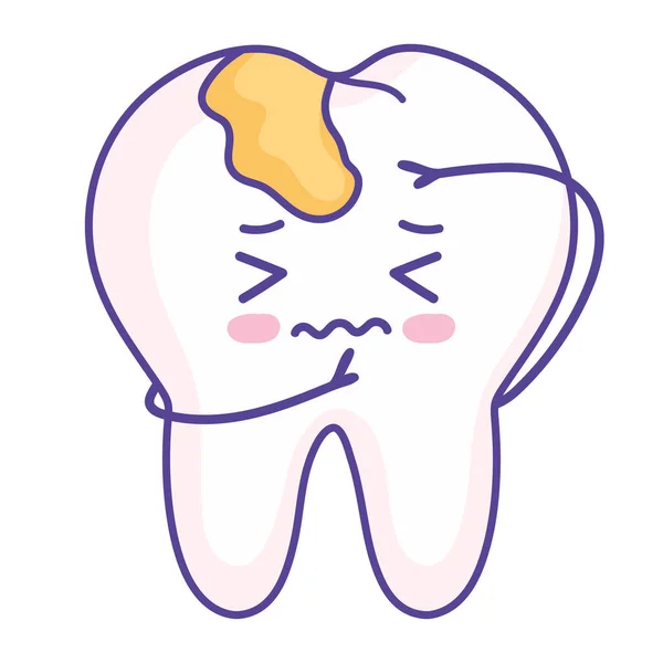 Niedlicher kranker Zahn — Stockvektor