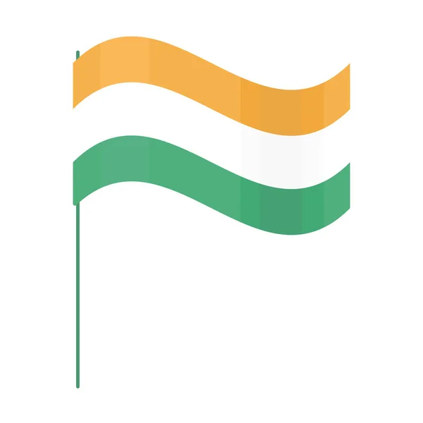 Bandeira indiana no pólo — Vetor de Stock