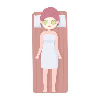 Kaplıcada maskeli bir kadın