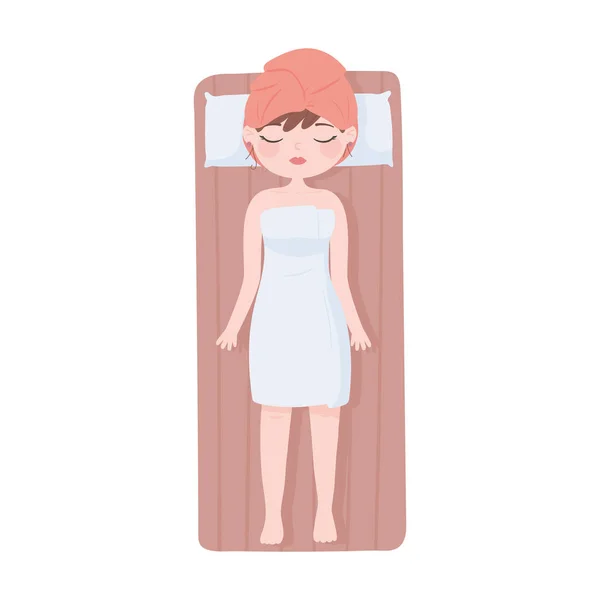 Vrouw spa behandeling — Stockvector