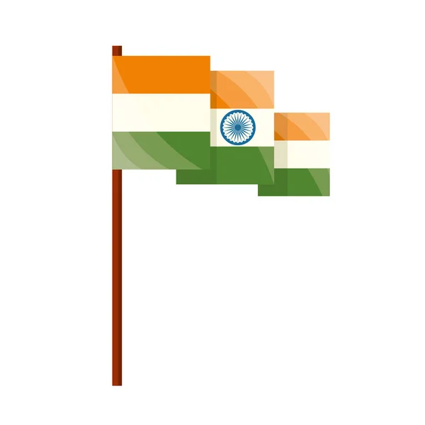 Vlajka mávající Indií — Stockový vektor